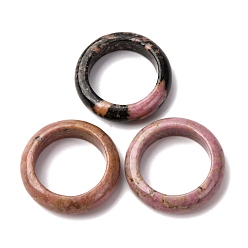 Родонит Натуральное родонитовое простое кольцо для женщин, размер США 9 (18.9 мм)