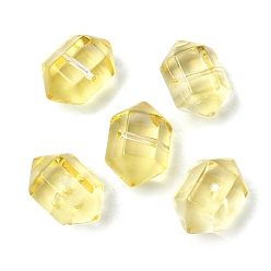Светло-желтый Окрашенные и нагретые прозрачные стеклянные бусины, имитация драгоценных камней, пуля, граненые, светло-желтый, 19.5x12x13 мм, отверстие : 1.4 мм