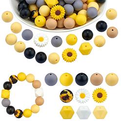 Mixed Color WEWAYSMILE 179Pcs 11 Styles 15mm Silicone Round Beads Making Kit, Silicone Beads Bulk, Round Silicone Beads, for Jewelry Crafts Necklace Garland Bracelet, Mixed Color, 15mm