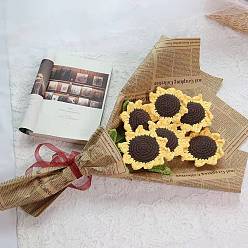 6-8 sunflowers material package to send packaging diy hand-woven bouquet wool material bag crochet homemade graduation gift for teachers, girlfriends and girlfriends