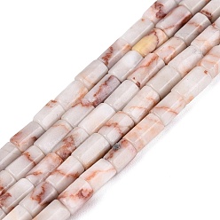 Netstone Natural Red Netstone Beads Strands, Hexagonal Prism, 5~7.5x3.5~4.5mm, Hole: 0.6~0.8mm, about 57~64pcs/strand, 14.76~15.55 inch(37.5~39.5cm)