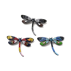 Mixed Color Dragonfly Enamel Pin, Electrophoresis Black Alloy Badge for Backpack Clothes, Cadmium Free & Lead Free, Mixed Color, 48.5x71x4.5mm, Pin: 0.8mm