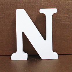 Letter N Letter Wooden Ornaments, for Home Wedding Decoration Shooting Props, Letter.N, 100x100x15mm