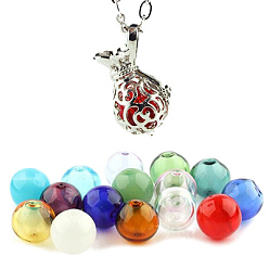 Bottle Cone/Teardrop/Bottle/Diamond Lampwork Cage Pendant Necklaces, with Brass Finding, Bottle, 20.08~31.50 inch(51~80cm) 