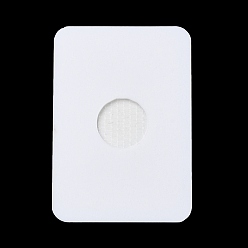 Rectangle Single Hole Acrylic Pearl Display Board Loose Beads Paste Board, with Adhesive Back, White, Rectangle, 4.85x3.4x0.1cm, Inner Size: 1.2cm in diameter
