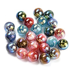 Mixed Color Resin Imitation Cat Eye Beads, Round, Mixed Color, 10mm, Hole: 2mm
