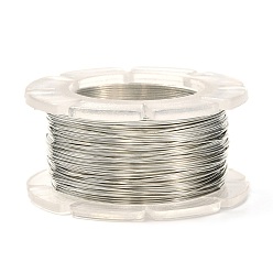Platinum Round Copper Craft Wire, for Jewelry Making, Long-Lasting Plated, Platinum, 24 Gauge, 0.5mm, about 39.37 Feet(12m)/roll.