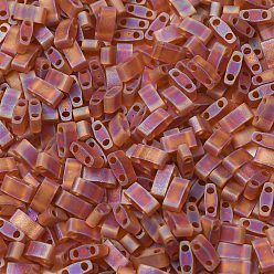 (HTL134FR) Matte Transparent Dark Topaz AB MIYUKI Half TILA Beads, Japanese Seed Beads, 2 Hole, (HTL134FR) Matte Transparent Dark Topaz AB, 5x2.3x1.9mm, Hole: 0.8mm, about 250pcs/10g