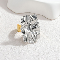 Rectangle 304 открытые кольца манжеты из нержавеющей стали, золотые и нержавеющая сталь цвет, прямоугольные, 18 мм