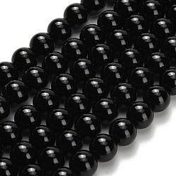 Black Onyx Натуральные бусины из черного оникса (окрашенные и нагретые), круглые, 6 мм, отверстие : 1.5 мм, около 62 шт / нитка, 14.57'' (37 см)