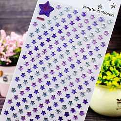 Star Self-adhesive Resin Rhinestones Stickers, Crystal Gems Glitter Decals for DIY Scrapbooking and Photo Albums, Star, 235x90mm