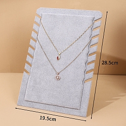 Light Grey Velvet Necklace Display Stands, Jewelry Display Organizer Rack for Necklaces, Rectangle, Light Grey, 19.5x28.5cm