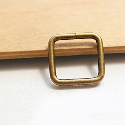 Antique Bronze Square Alloy Webbing Belts Buckle for for Belt Bags DIY Accessories, Antique Bronze, 16x16x3mm