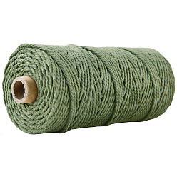 Sea Green Cotton String Threads for Crafts Knitting Making, Sea Green, 3mm, about 109.36 Yards(100m)/Roll