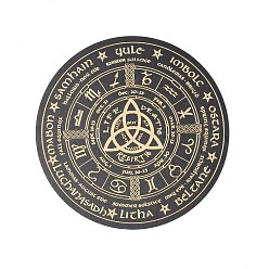 Constellation Wooden Carved Cup Mats, Heat Resistant Pot Mats, Tarot Theme Pendulum Board, for Home Kitchen, Flat Round, Constellation Pattern, 150x3mm
