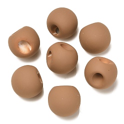 Chameau Perles acryliques caoutchoutées, ronde, top foré, chameau, 18x18x18mm, Trou: 3mm