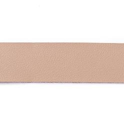 Khaki Flat Single Face Imitation Leather Cords, Lychee Pattern, Khaki, 25x1.8mm, 2500mm/Roll