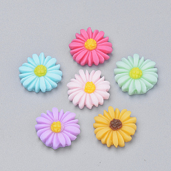 Mixed Color Resin Cabochons, Chrysanthemum, Mixed Color, 16~17x5mm