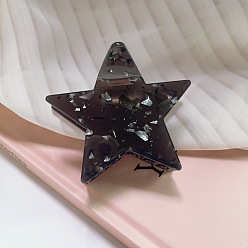 1# Glitter Black Cute Star Hair Accessories Set for Women - Vinegar Acid Five-pointed Star Clip, Shark Clip and Small Hairpin