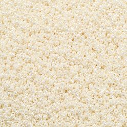 (123L) Opaque Luster White Cream TOHO Round Seed Beads, Japanese Seed Beads, (123L) Opaque Luster White Cream, 15/0, 1.5mm, Hole: 0.7mm, about 3000pcs/bottle, 10g/bottle