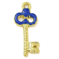 Синий Подвески из латуни с эмалью в стойку, долговечный, без свинца и без кадмия, реальный 18 k позолоченный, брелок для ключей, синие, 27x11x2 мм, отверстие : 1.8 мм