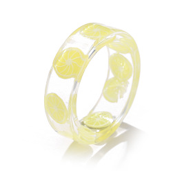 5342308 Transparent Fruit Resin Ring for Women - Summer Fruits Joint Open Ring