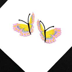 Pearl Pink Butterfly Shape Computerized Embroidery Cloth Iron on/Sew on Patches, Costume Accessories, Pearl Pink, 70x55mm