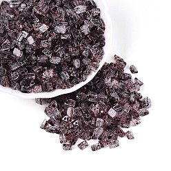 Кокосово-Коричневый Прозрачные стеклянные бусины, окрашенные распылением, треугольные, кокосового коричневый, 6x5x4.3 мм, отверстие : 1.2 мм, Около 2368 шт / фунт