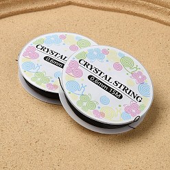 Черный Круглая эластичная кристаллическая нить, шнур из эластичной нити, для изготовления украшений из бисера, чёрные, 0.6 мм, около 16.40 ярдов (15 м) / рулон