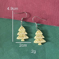 Рождественская елка Рождественские акриловые серьги-подвески, платина, рождественская елка, 49x20 мм