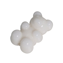 White Acrylic Imitation Jelly Cabochons, Bear, White, 17.9x11.5x7.6mm, Hole: 2mm, about 510pcs/500g