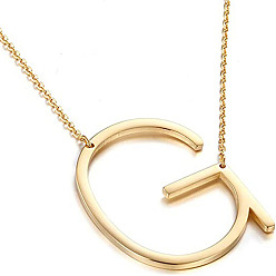 Golden G Stylish 26-Letter Alphabet Necklace for Women - Fashionable European and American Jewelry Accessory