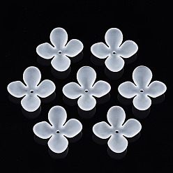 Clear Transparent Acrylic Beads, Frosted, Flower, Clear, 27x26x6mm, Hole: 1.8mm, about 670pcs/500g