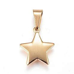 Golden 304 Stainless Steel Charms, Star, Golden, 15x13x2.5mm, Hole: 7x3.5mm