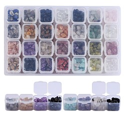 Mixed Stone 308g~364g 28 Style Natural & Synthetic Gemstone Chip Beads, 5~14x4~10mm, Hole: 1mm, 11~13g/style