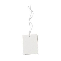 Белый Дым Бумажные ценники, с эластичным шнуром, прямоугольные, серый, 10~10.5 см, Прямоугольник: 40x30x0.3 мм