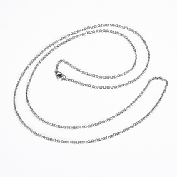Stainless Steel Color 304 Stainless Steel Cable Chain Necklaces, with Lobster Claw Clasps, Stainless Steel Color, 29.92 inch(76cm), 2mm