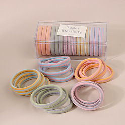 Boxed - Striped Colorful Mixed 15-Piece Set Colorful Practical Women's Hair Tie Hair Accessories - Stylish, Versatile, Trendy.
