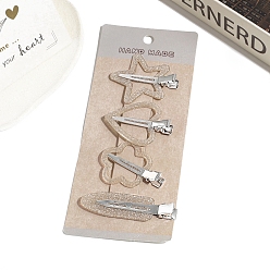 Бежевый Пластиковые зажимы волос аллигатора, аксессуары для волос для женщин и девочек, бежевые, 48~66 мм, 4 шт / комплект