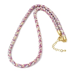Thistle 5M Braided Chinlon Cord Bracelets, with Brass Findings, Thistle, 17.48~17.91x0.20 inch(44.4~45.5x0.5cm)