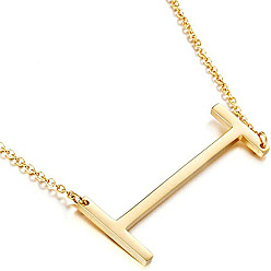 Golden I Stylish 26-Letter Alphabet Necklace for Women - Fashionable European and American Jewelry Accessory