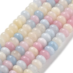Colorful Natural White Jade Beads Strands, Dyed, Rondelle, Colorful, 8x5mm, Hole: 1mm, about 74pcs/strand, 15.15 inch(38.5cm)