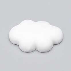 White Resin Cabochons, Cloud, White, 25x17x5.5mm