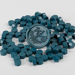 Teal Sealing Wax Particles, for Retro Seal Stamp, Octagon, Teal, Package Bag Size: 114x67mm, about 100pcs/bag