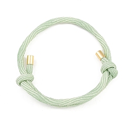 Средний Аквамарин Браслеты из нейлонового шнура, с латунной фурнитурой , золотые, долговечный, стойки покрытие, средний аквамарин, внутренний диаметр: 1-5/8~3-1/8 дюйм (4~8 см)