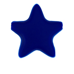 Midnight Blue Star Silicone Beads, Chewing Beads For Teethers, DIY Nursing Necklaces Making, Midnight Blue, 35x35mm