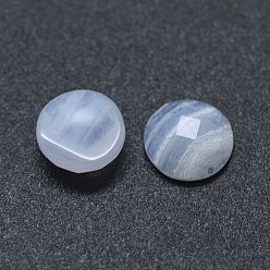 Blue Lace Agate Natural Blue Lace Agate Cabochons, Faceted, Half Round/Dome, 6x2.5mm