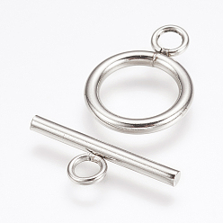 Stainless Steel Color 304 Stainless Steel Toggle Clasps, Stainless Steel Color, toggle: 18.5x13.5x2mm, Hole: 3mm, inner: 9.5mm, bar: 20x7x2mm, Hole: 3mm.