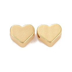 Real 24K Gold Plated Rack Plating Eco-friendly Brass Beads, Lead Free & Cadmium Free, Long-Lasting Plated, Heart, Real 24K Gold Plated, 6x7x3mm, Hole: 1mm