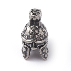 Antique Silver 316 Surgical Stainless Steel Gladiator Helmet Beads, Antique Silver, 15x8x12mm, Hole: 2mm